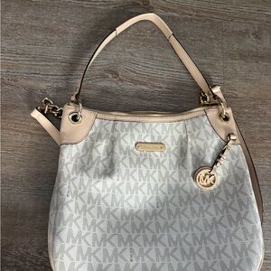 Michael Kors Beige and Cream Shoulder Bag